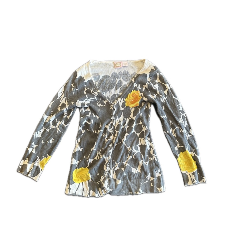 Yellow and black floral long sleeve